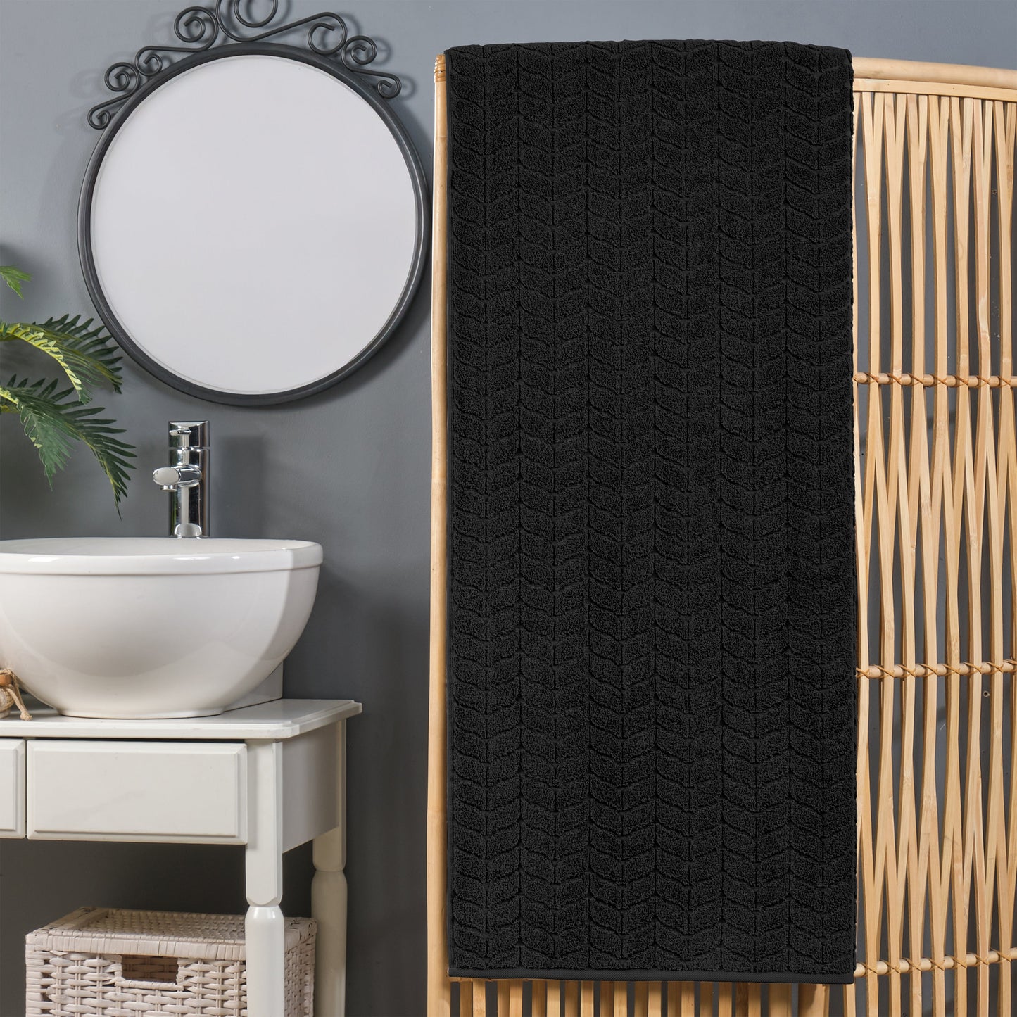 Mocassi 1-Piece Premium Turkish Cotton Braided Oversized Bath Sheet Towel 40 x 80 Inch