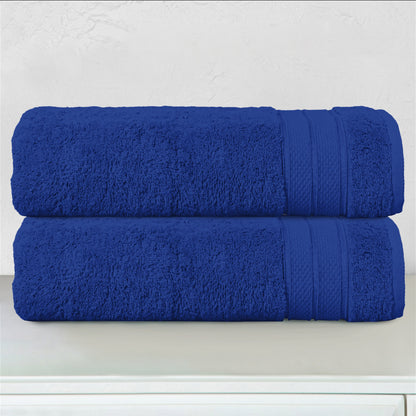 Mocassi 2-Piece Turkish Cotton Three Line Popcorn Bath Towel Set, 27 x 54 inch