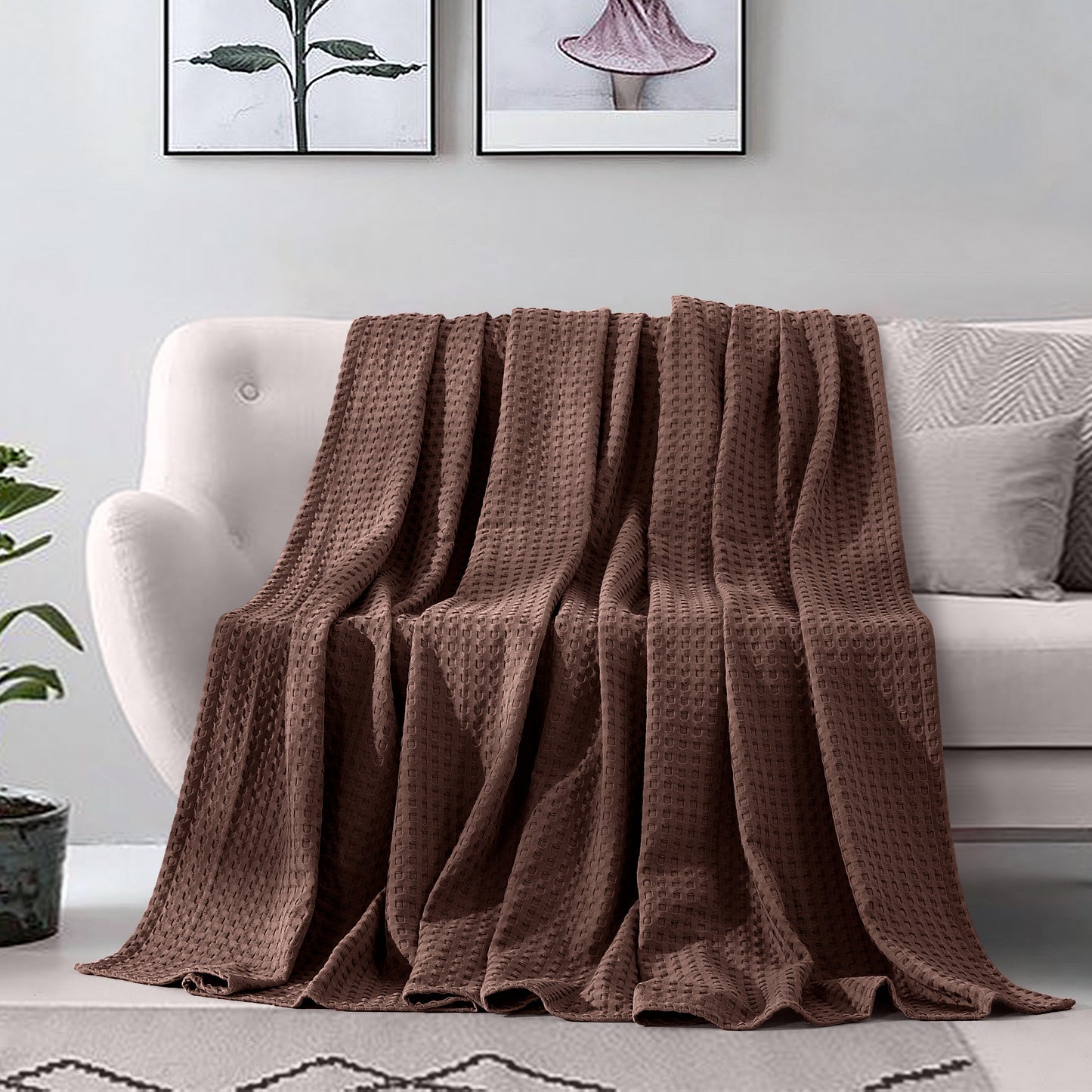 Mocassi Cotton Waffle Blanket