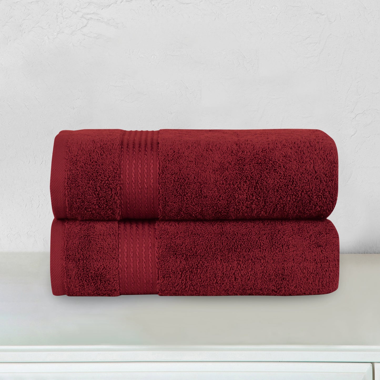 Mocassi 2 Pack Premium Turkish Cotton Bath Towel Set, 27 x 54 inch