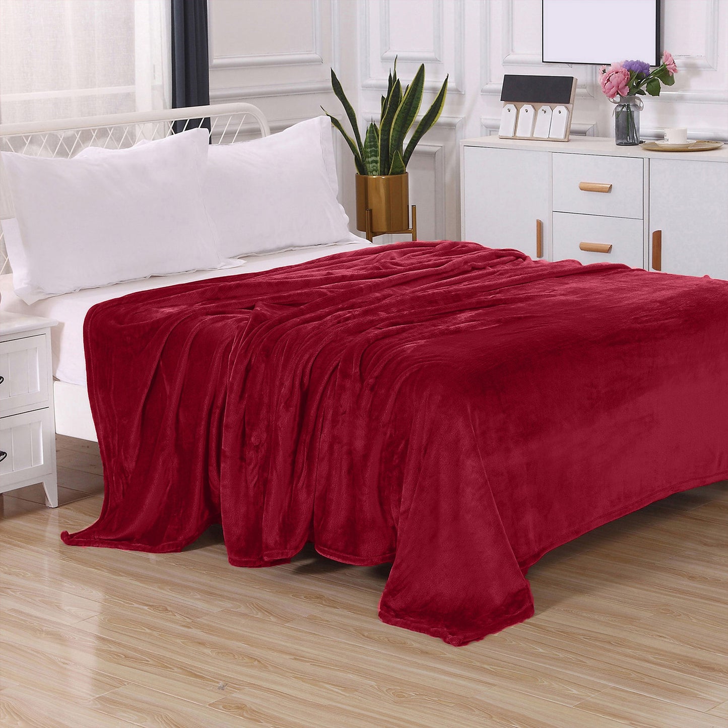 Mocassi Blanket Solid, Ultra Super Soft Fleece Plush