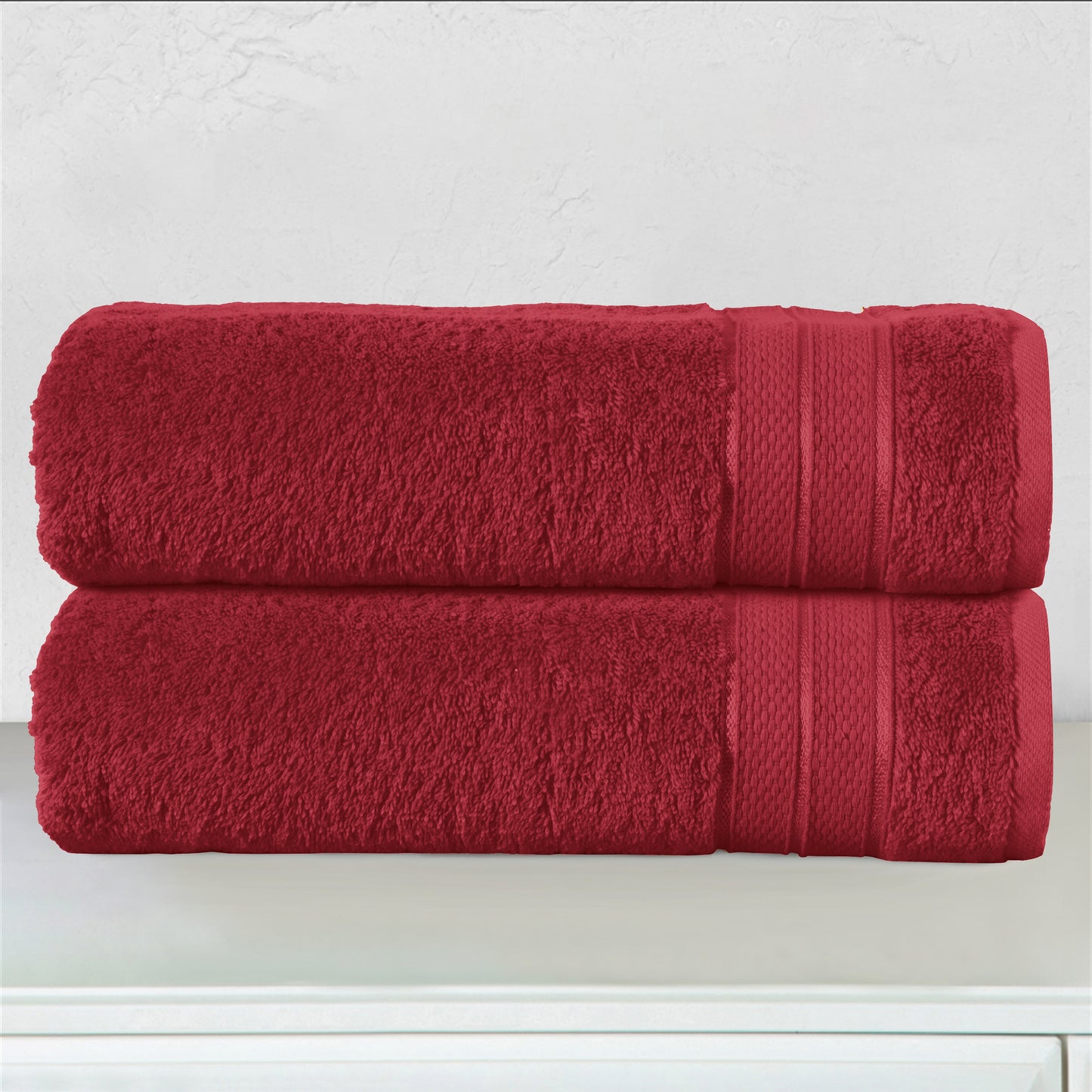 Mocassi 2-Piece Turkish Cotton Three Line Popcorn Bath Towel Set, 27 x 54 inch