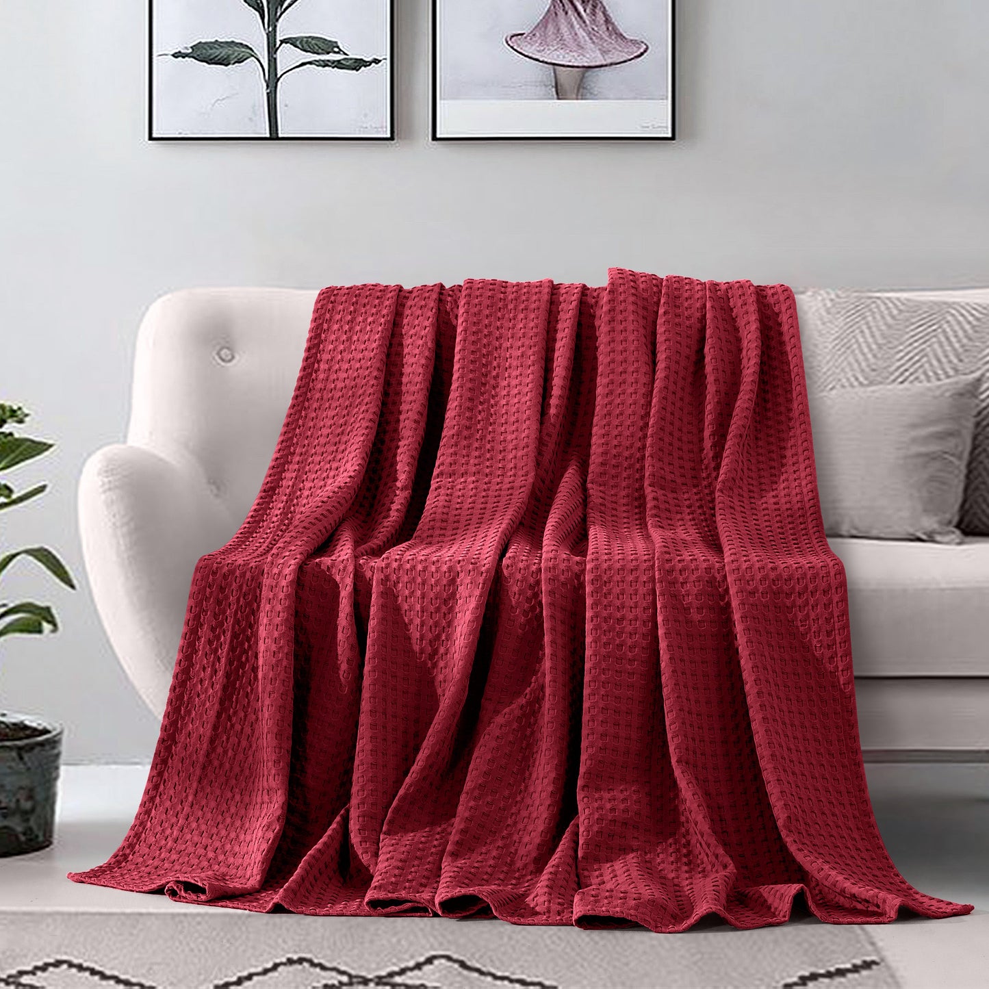 Mocassi Cotton Waffle Blanket