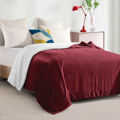 Mocassi Reversible Sherpa Throw 50" x 60" - Sherpa Back Throw Blanket