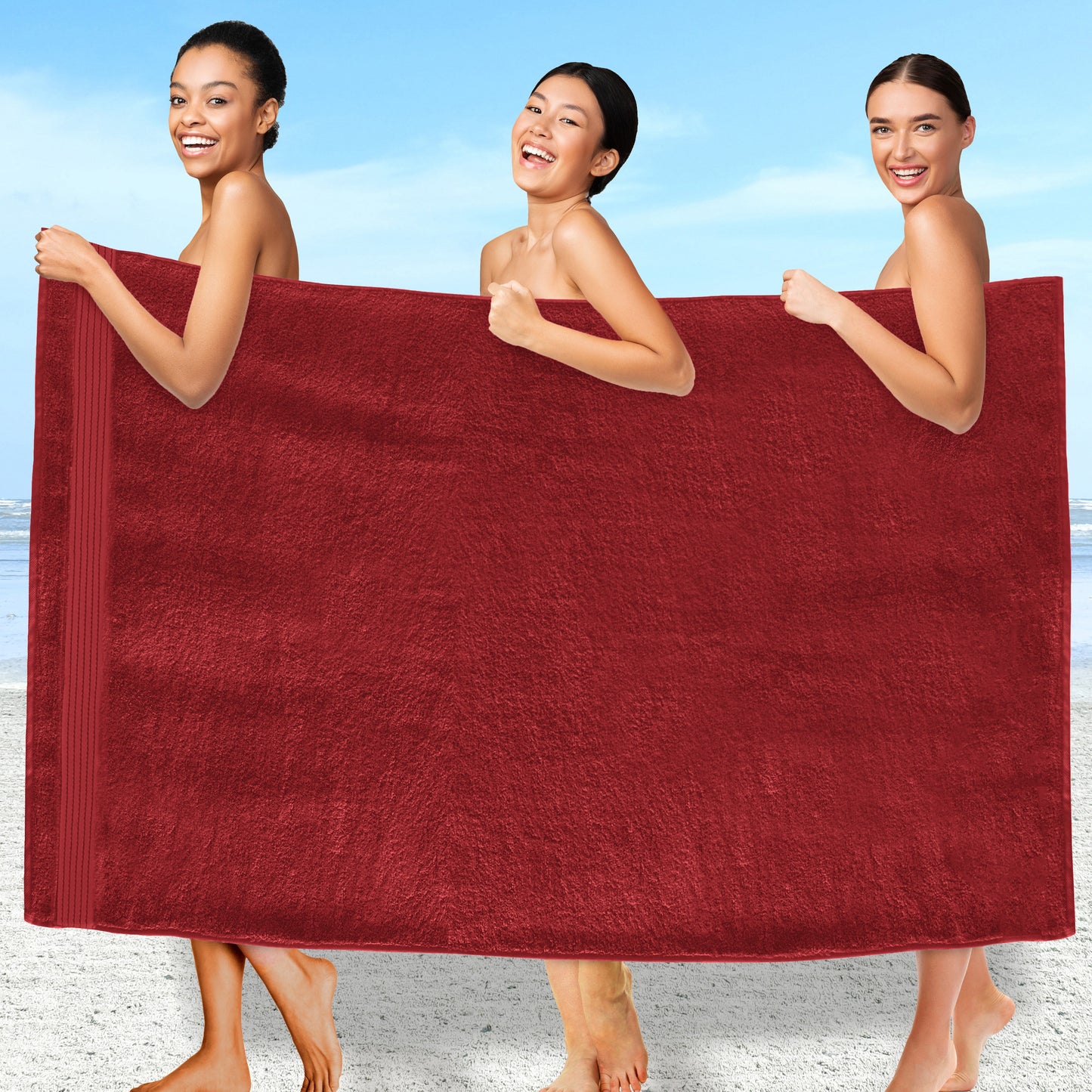 Mocassi 1 Piece Premium Turkish Cotton Oversized Bath Sheet Towel 40 x 80 Inch