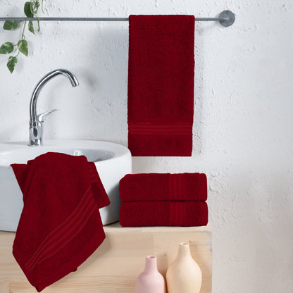 Mocassi 4 Pack Premium Turkish Cotton Hand Towel Set, 16 x 28 inch