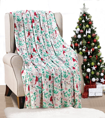 Mocassi Holiday Throw - Velvet Touch Printed Fleece  50 x 60inch.