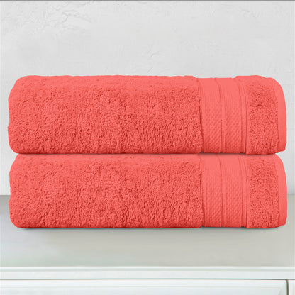 Mocassi 2-Piece Turkish Cotton Three Line Popcorn Bath Towel Set, 27 x 54 inch