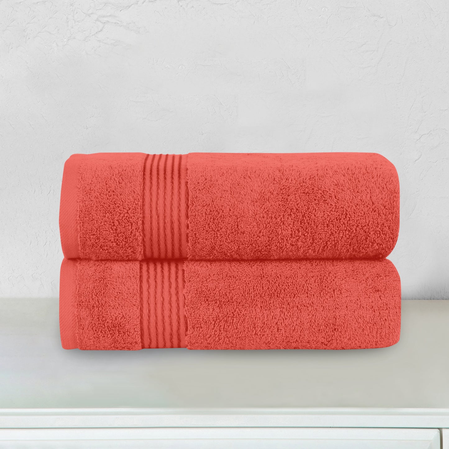 Mocassi 2 Pack Premium Turkish Cotton Bath Towel Set, 27 x 54 inch