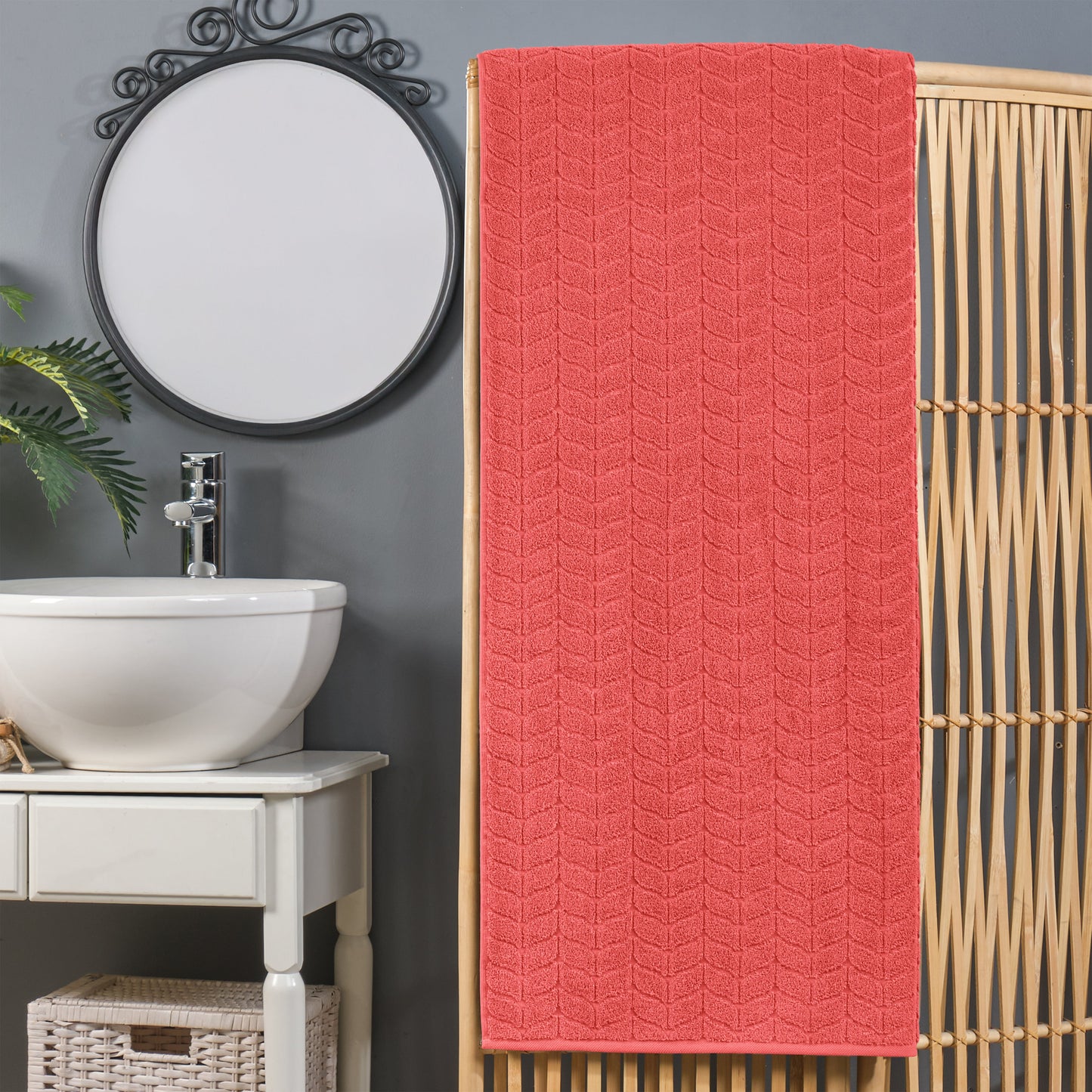 Mocassi 1-Piece Premium Turkish Cotton Braided Oversized Bath Sheet Towel 40 x 80 Inch