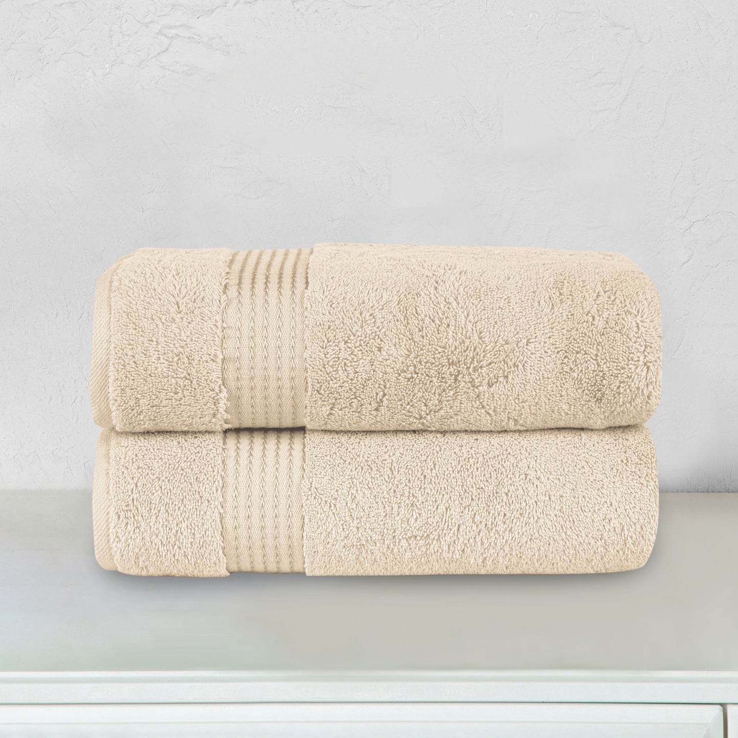 Mocassi 2 Pack Premium Turkish Cotton Bath Towel Set, 27 x 54 inch