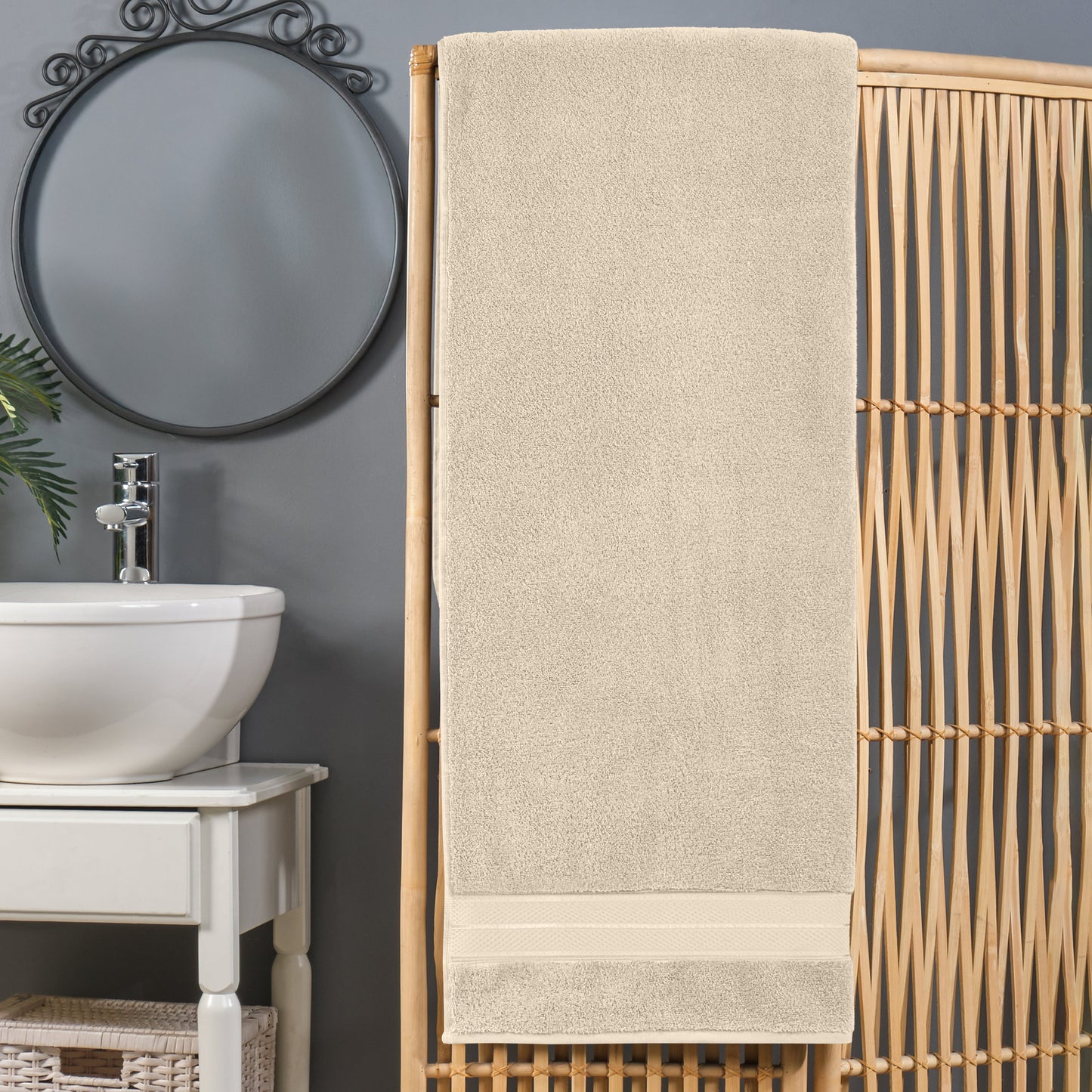 Mocassi 1-Piece Premium Turkish Cotton Three Line Popcorn Oversized Bath Sheet Towel 40 x 80 Inch