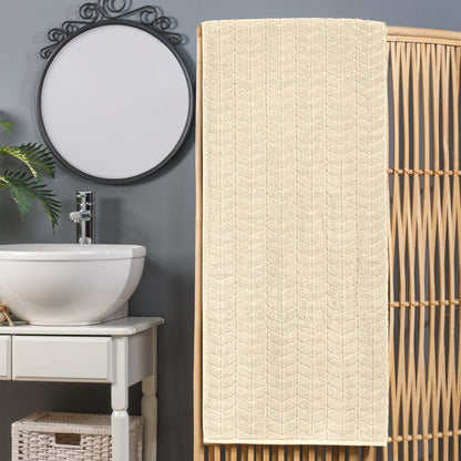 Mocassi 1-Piece Premium Turkish Cotton Braided Oversized Bath Sheet Towel 40 x 80 Inch