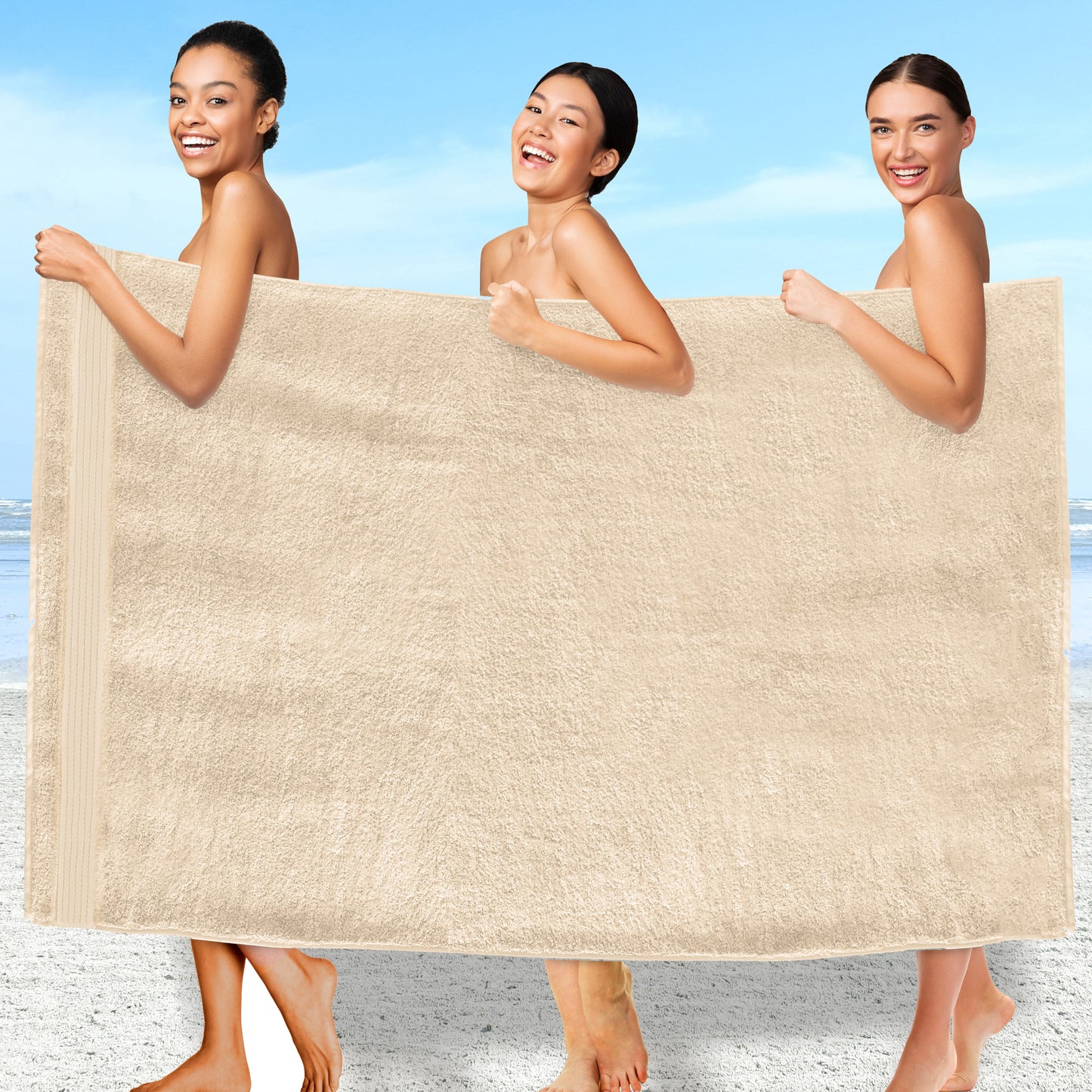 Mocassi 1 Piece Premium Turkish Cotton Oversized Bath Sheet Towel 40 x 80 Inch