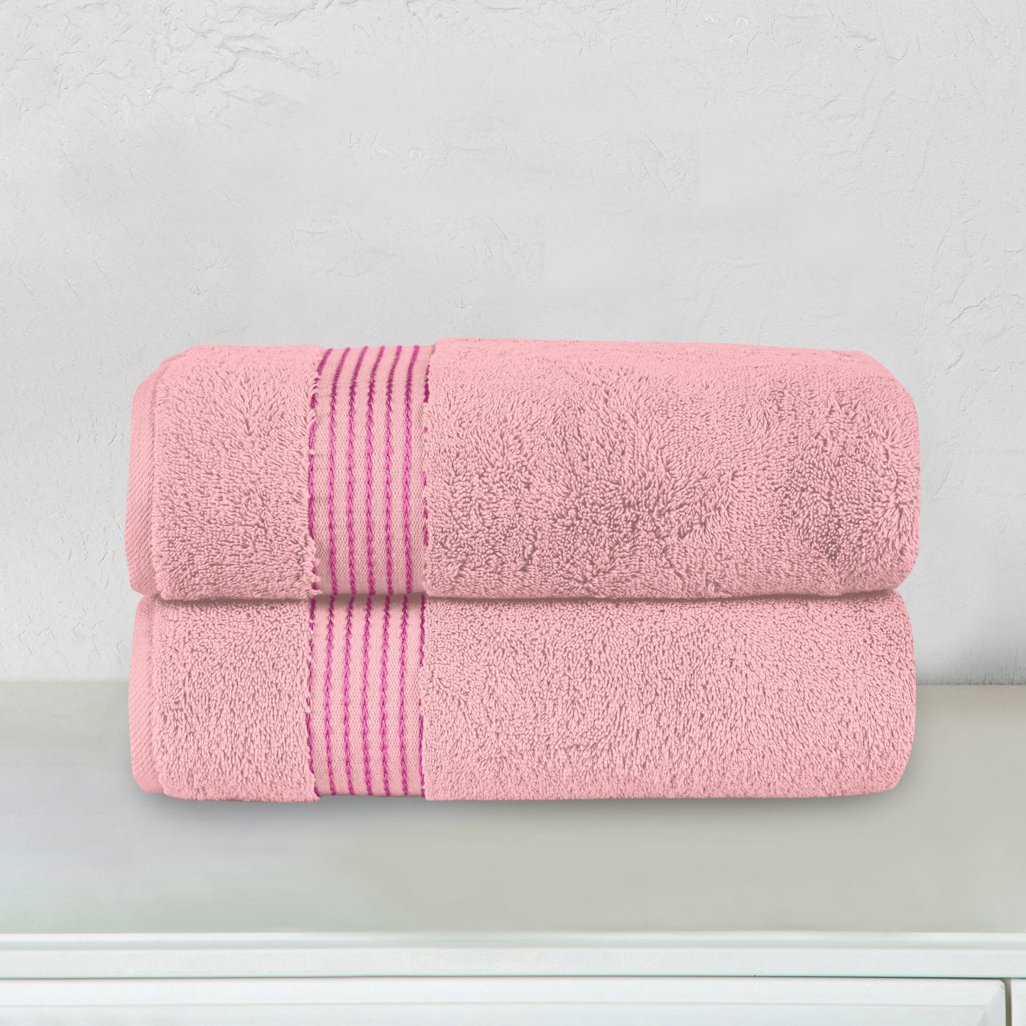 Mocassi 2 Pack Premium Turkish Cotton Bath Towel Set, 27 x 54 inch