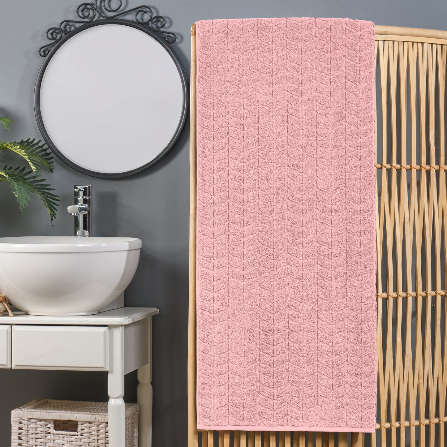 Mocassi 1-Piece Premium Turkish Cotton Braided Oversized Bath Sheet Towel 40 x 80 Inch