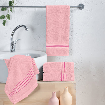 Mocassi 4 Pack Premium Turkish Cotton Hand Towel Set, 16 x 28 inch