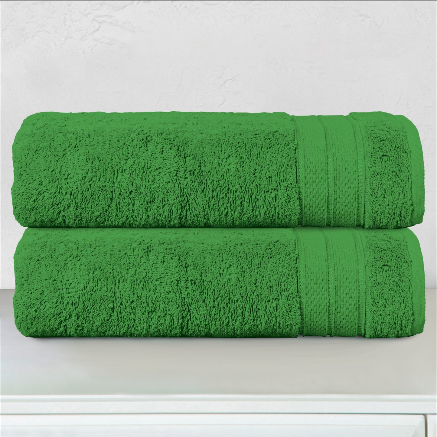 Mocassi 2-Piece Turkish Cotton Three Line Popcorn Bath Towel Set, 27 x 54 inch