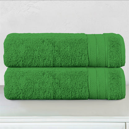 Mocassi 2-Piece Turkish Cotton Three Line Popcorn Bath Towel Set, 27 x 54 inch