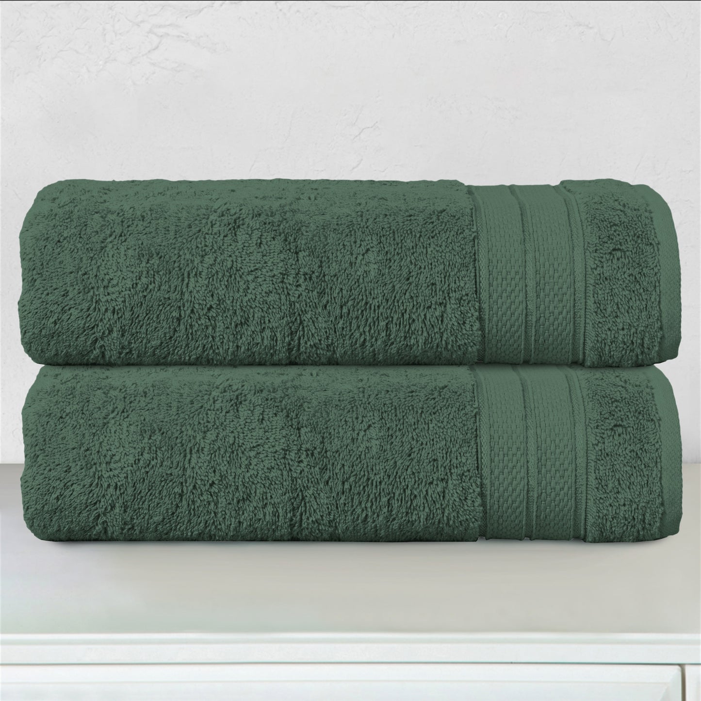 Mocassi 2-Piece Turkish Cotton Three Line Popcorn Bath Towel Set, 27 x 54 inch
