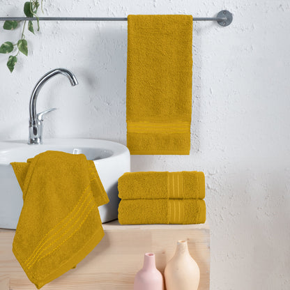 Mocassi 4 Pack Premium Turkish Cotton Hand Towel Set, 16 x 28 inch