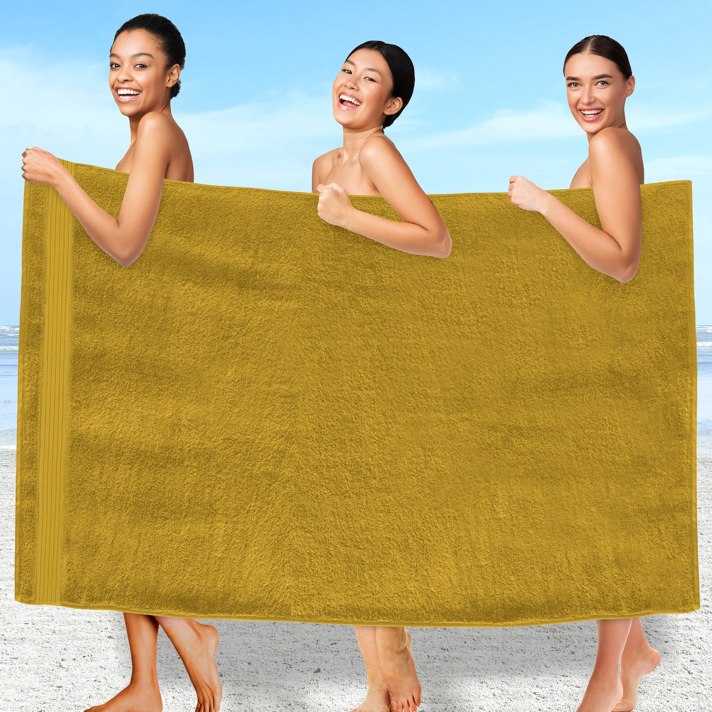 Mocassi 1 Piece Premium Turkish Cotton Oversized Bath Sheet Towel 40 x 80 Inch