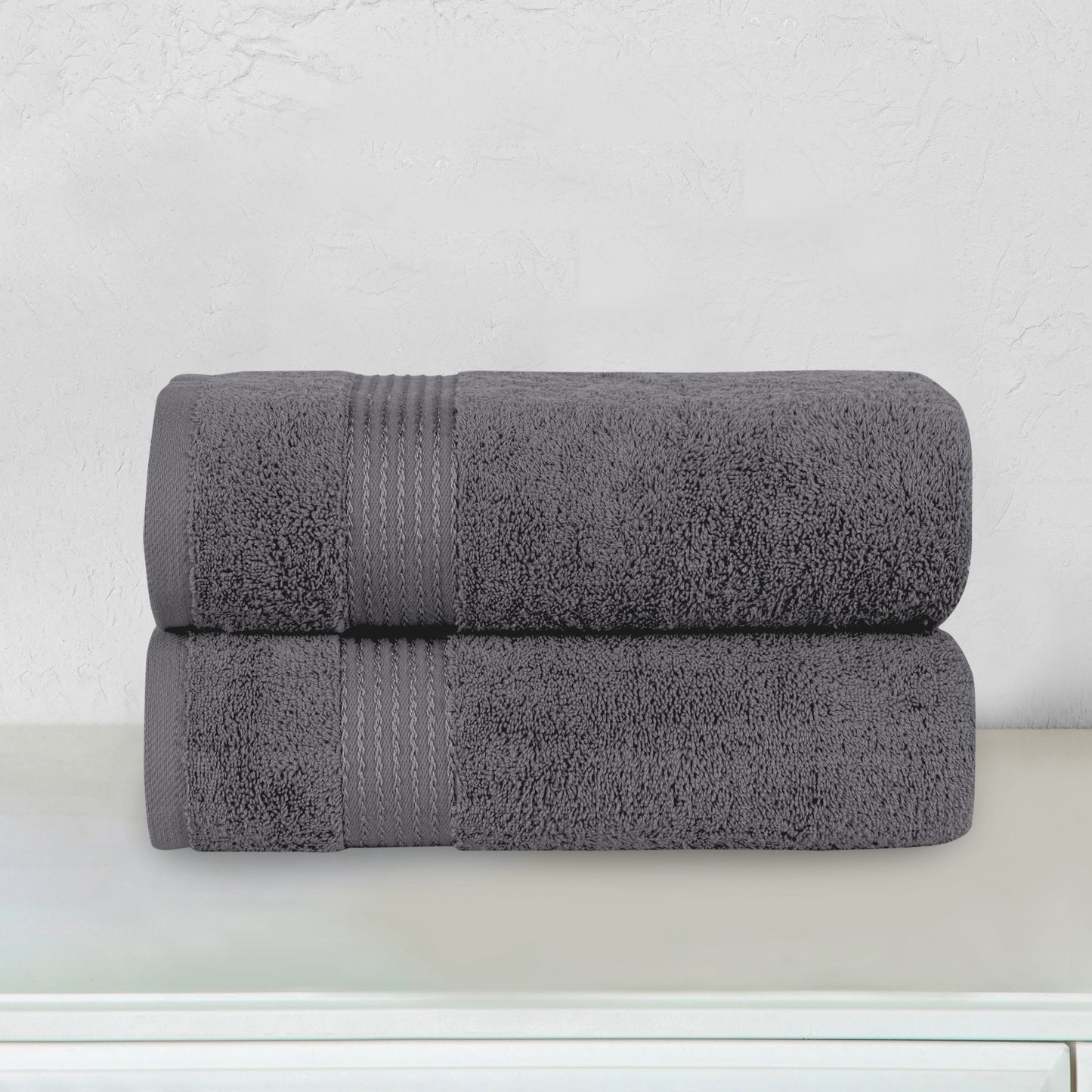 Mocassi 2 Pack Premium Turkish Cotton Bath Towel Set, 27 x 54 inch