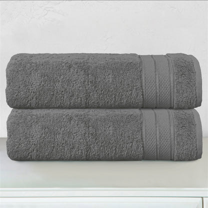 Mocassi 2-Piece Turkish Cotton Three Line Popcorn Bath Towel Set, 27 x 54 inch