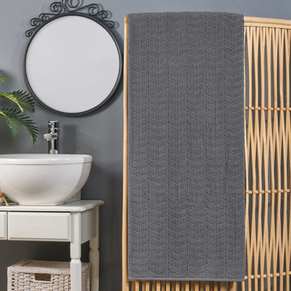 Mocassi 1-Piece Premium Turkish Cotton Braided Oversized Bath Sheet Towel 40 x 80 Inch