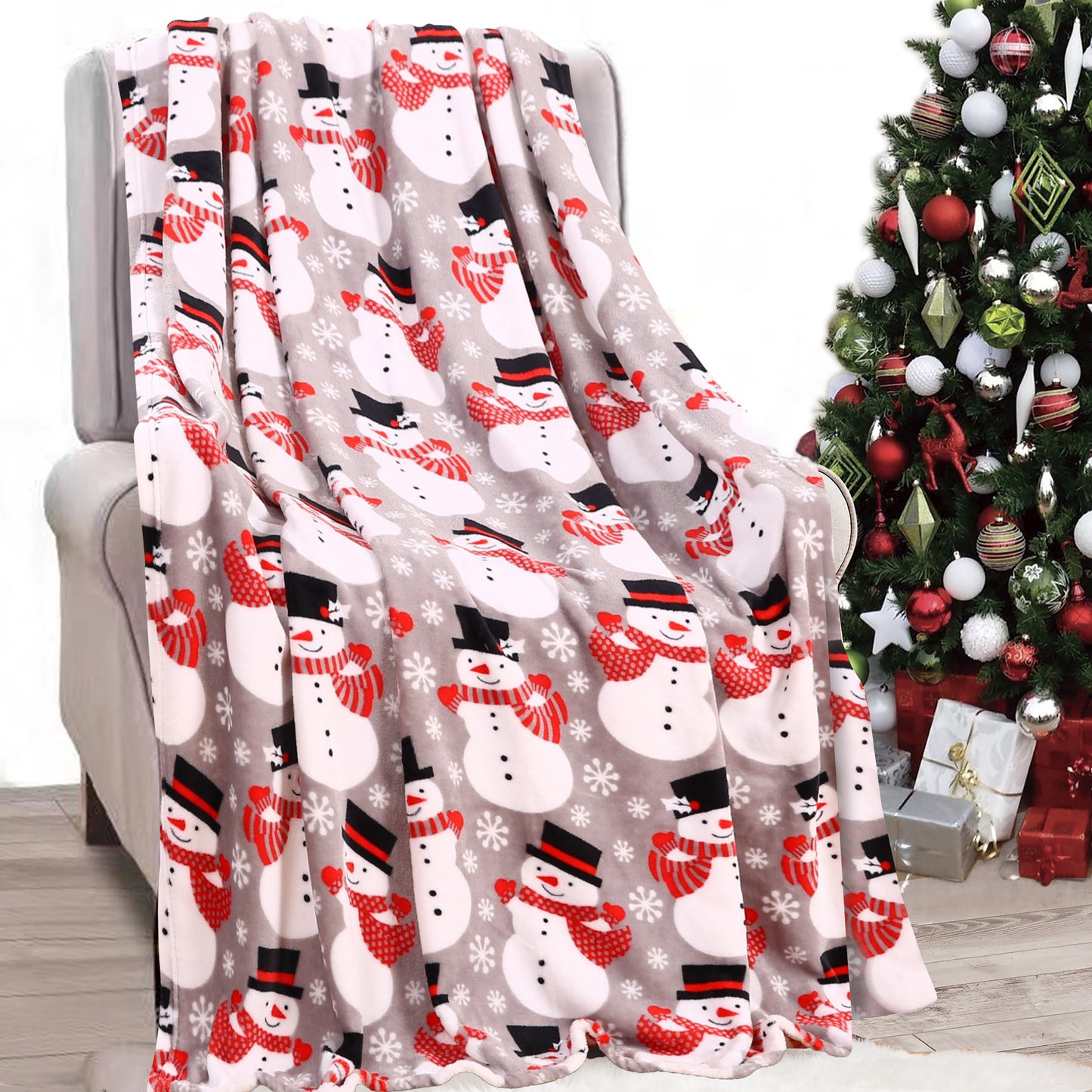 Mocassi Holiday Throw - Velvet Touch Printed Fleece  50 x 60inch.