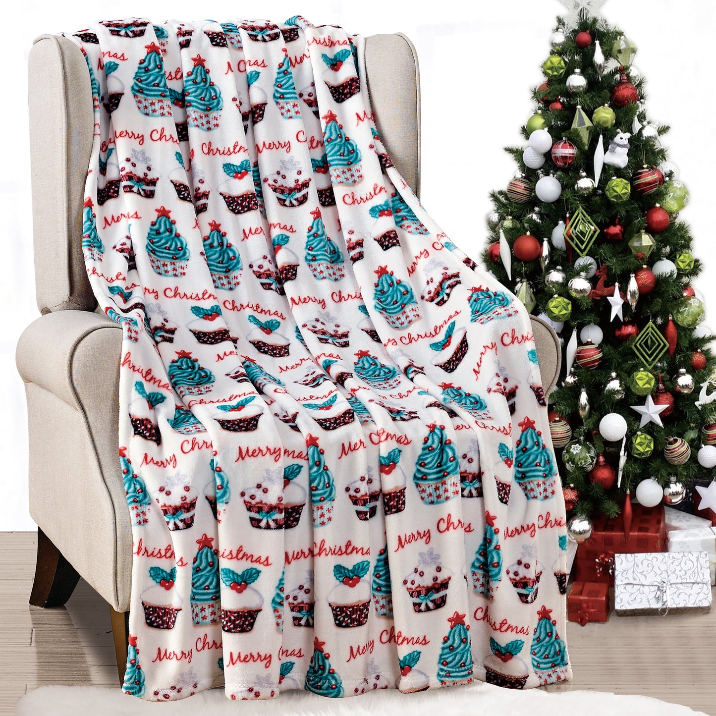 Mocassi Holiday Throw - Velvet Touch Printed Fleece  50 x 60inch.