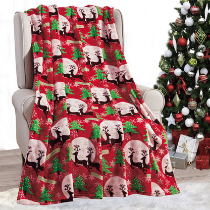 Mocassi Holiday Throw - Velvet Touch Printed Fleece  50 x 60inch.