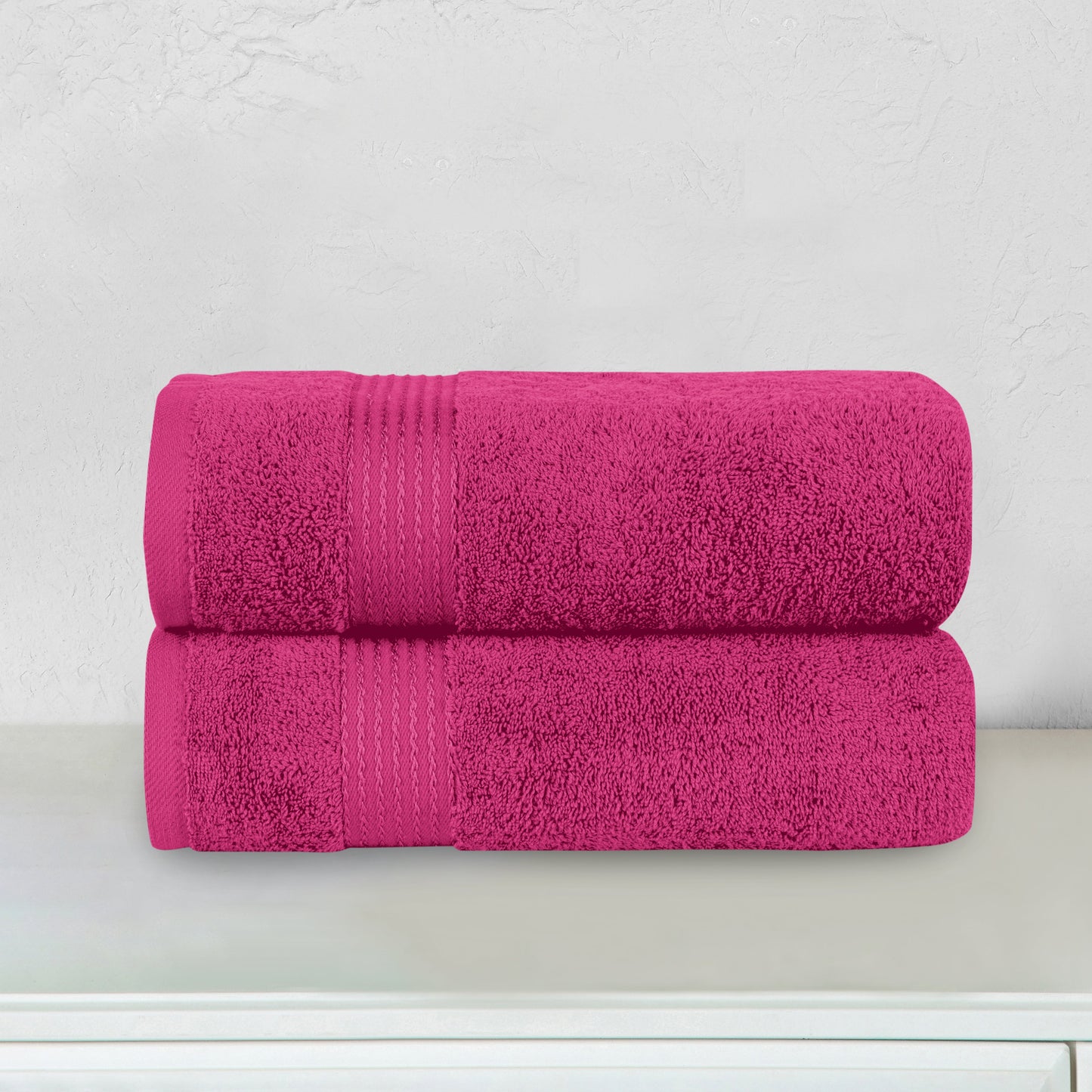 Mocassi 2 Pack Premium Turkish Cotton Bath Towel Set, 27 x 54 inch