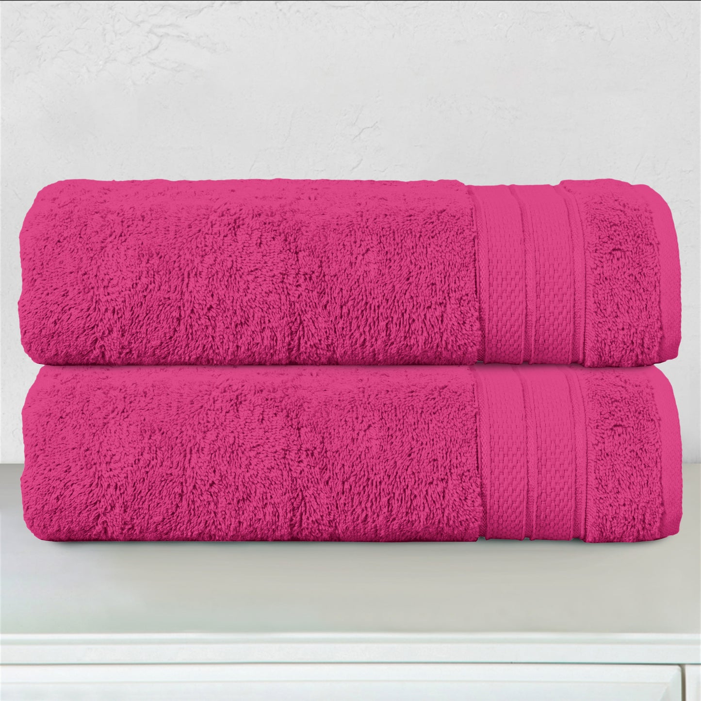 Mocassi 2-Piece Turkish Cotton Three Line Popcorn Bath Towel Set, 27 x 54 inch