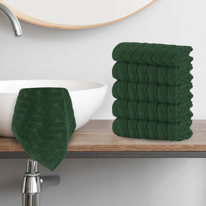 Mocassi 6-Pack Premium Turkish Cotton Braided Washcloths Set, 13 x 13 inch