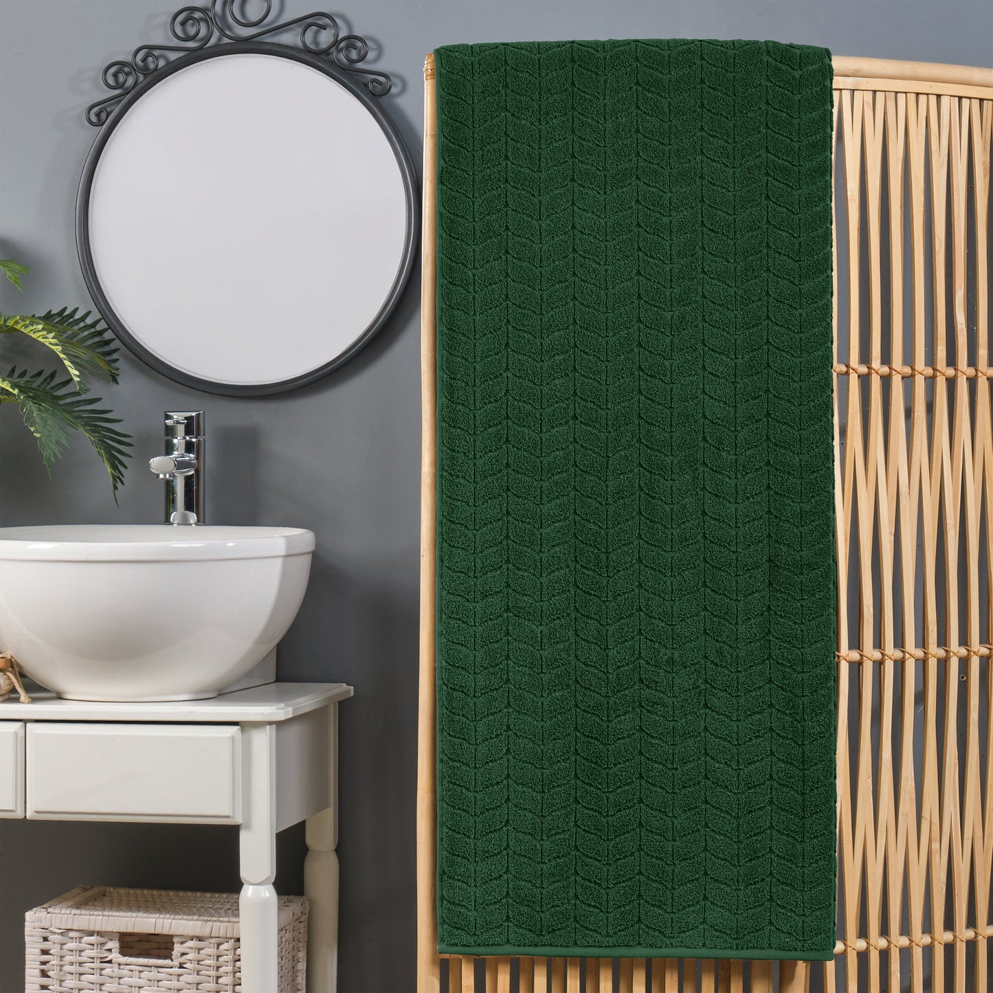 Mocassi 1-Piece Premium Turkish Cotton Braided Oversized Bath Sheet Towel 40 x 80 Inch