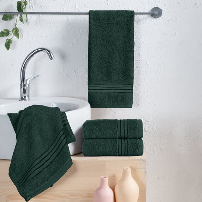 Mocassi 4 Pack Premium Turkish Cotton Hand Towel Set, 16 x 28 inch