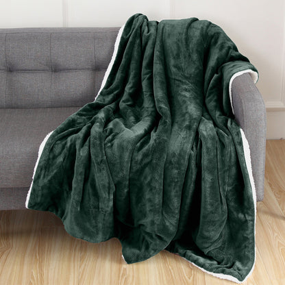 Mocassi Reversible Sherpa Throw 50" x 60" - Sherpa Back Throw Blanket