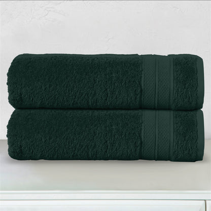 Mocassi 2-Piece Turkish Cotton Three Line Popcorn Bath Towel Set, 27 x 54 inch