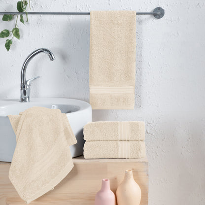 Mocassi 4 Pack Premium Turkish Cotton Hand Towel Set, 16 x 28 inch