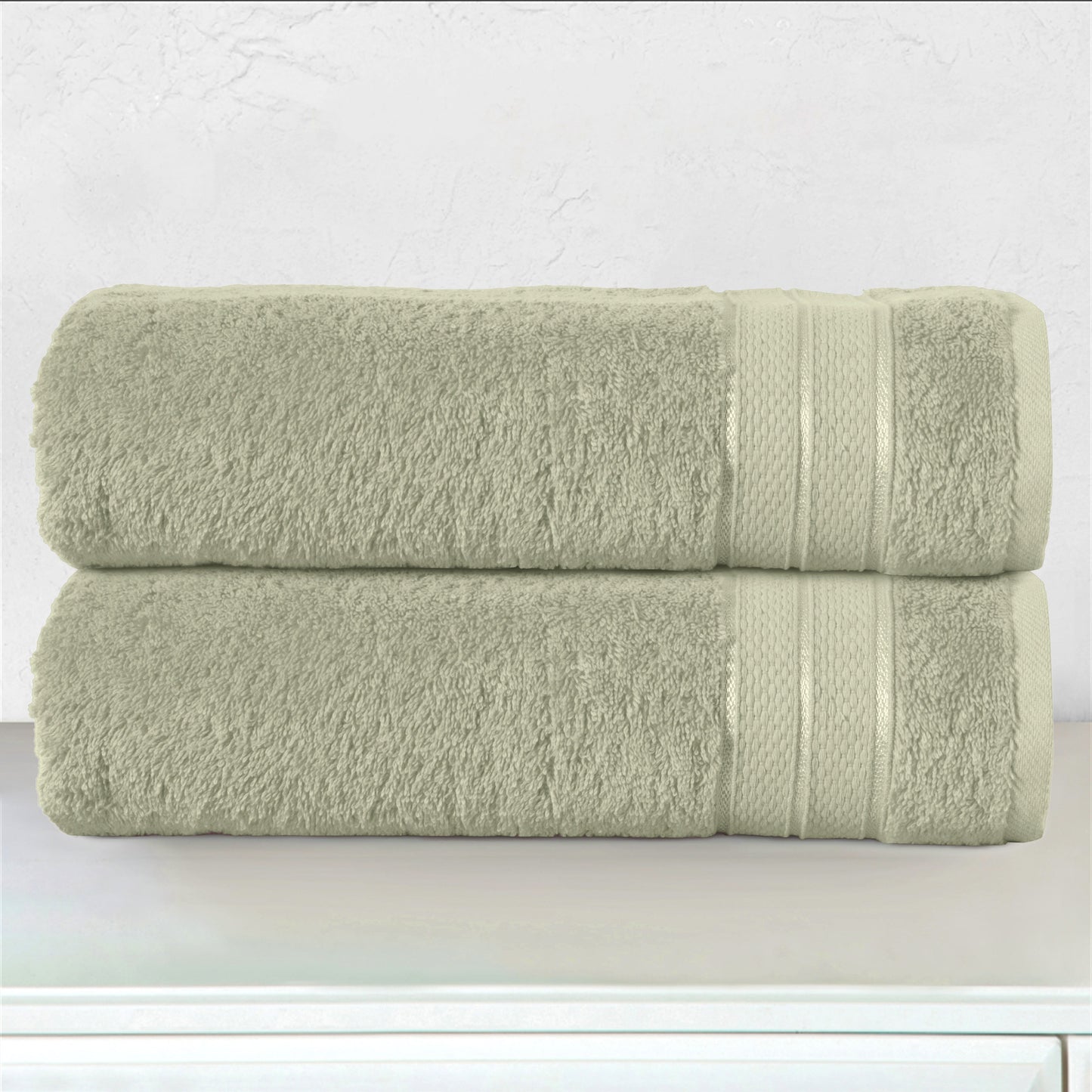 Mocassi 2-Piece Turkish Cotton Three Line Popcorn Bath Towel Set, 27 x 54 inch