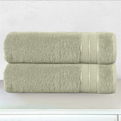 Mocassi 2-Piece Turkish Cotton Three Line Popcorn Bath Towel Set, 27 x 54 inch