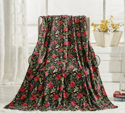Mocassi Holiday Throw - Velvet Touch Printed Fleece  50 x 60inch.