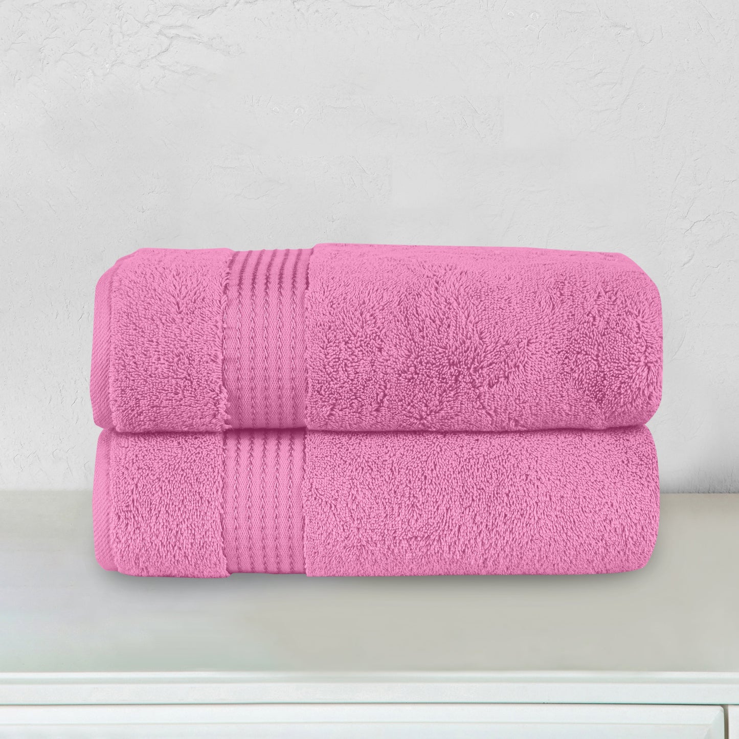 Mocassi 2 Pack Premium Turkish Cotton Bath Towel Set, 27 x 54 inch