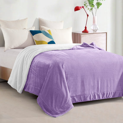 Mocassi Reversible Sherpa Throw 50" x 60" - Sherpa Back Throw Blanket