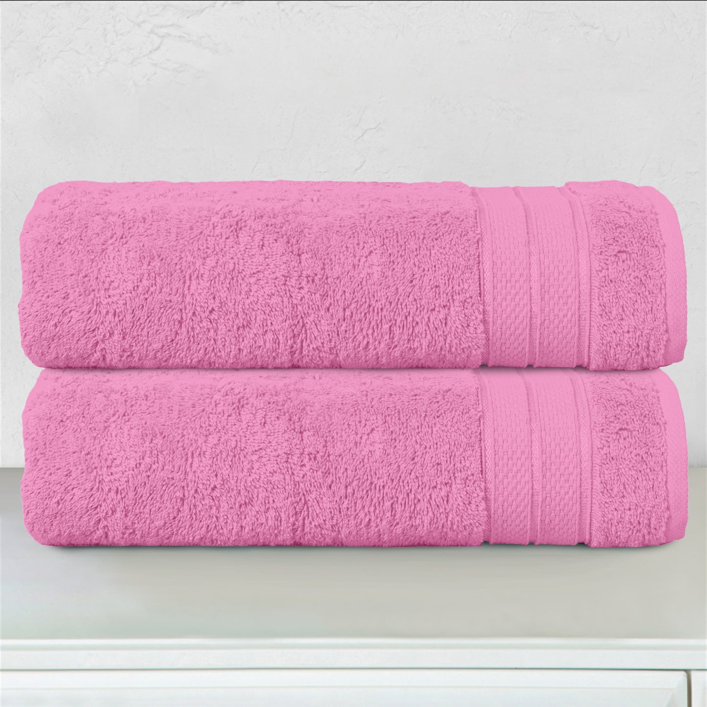 Mocassi 2-Piece Turkish Cotton Three Line Popcorn Bath Towel Set, 27 x 54 inch