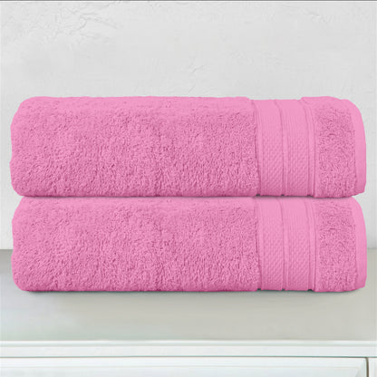 Mocassi 2-Piece Turkish Cotton Three Line Popcorn Bath Towel Set, 27 x 54 inch