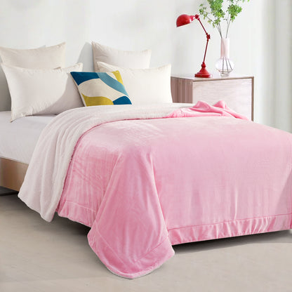 Mocassi Reversible Sherpa Throw 50" x 60" - Sherpa Back Throw Blanket