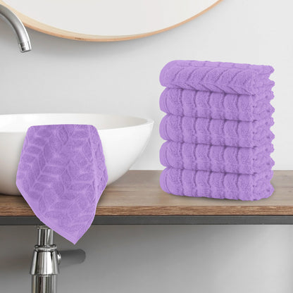 Mocassi 6-Pack Premium Turkish Cotton Braided Washcloths Set, 13 x 13 inch