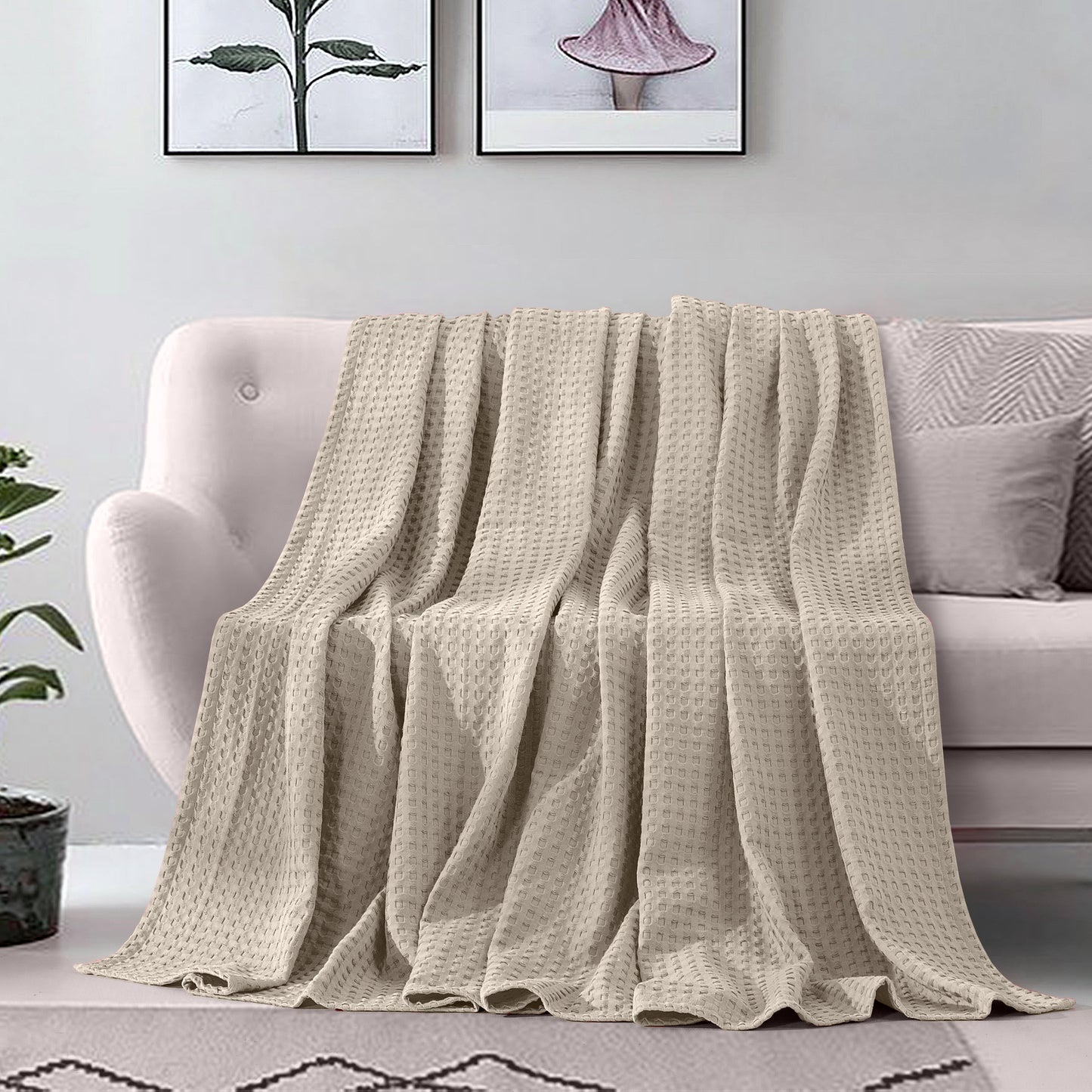 Mocassi Cotton Waffle Blanket